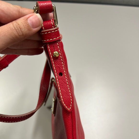 Dooney & Bourke Red Pebble Leather Letter Carrier Bag - Picture 13 of 16